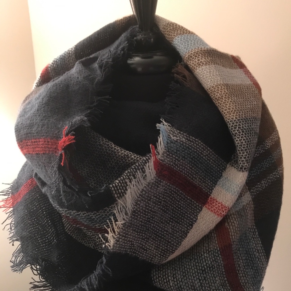 Plaid Blanket Infinity Scarf